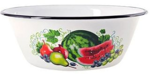 Миска 2,0л Восточные дары (белая) эмаль(1/12)