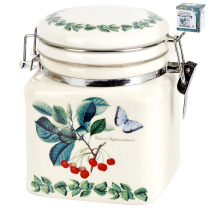 "Fruit Garden" Банка для сыпучих продуктов (клипс) 12х9,5х12см v=480мл (под.упаковка)керам.(1/36)