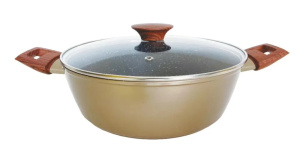 Сотейник 28см Dorato,ст/кр.внутри 3-х слойное АП черн.цв.,снаружи: жаропр.покр.(алюм) (6)