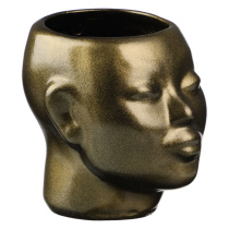 Кашпо цветочное Нефертити, 16x19см, гипс, бронза (1/1)