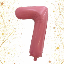 Шар фольгированный 32'/81см "Цифра "7" (розовый) (1/20)