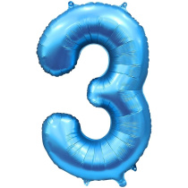 Шар фольгированный 32'/81см "Цифра 3" (синий) (1/20)