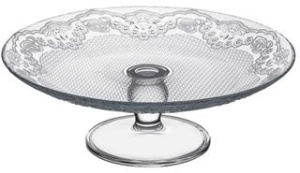 Блюдо Lacy 300мм на ножке стекло(1)