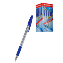 Ручка шариковая синяя R-301 "Классик Стик энд Грип", 1мм, прозрачный корпус, Erich Krause (50/50)