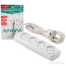 Удлинитель 4роз/3,0м, ENGY "Эконом" (ШВВП 2*0,75)ПВХ,медь (1/50)