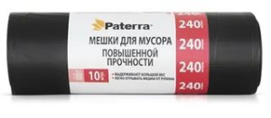 Мешки для мусора 240л "Paterra Profi" 42мкм,10шт в рулоне (1/10)