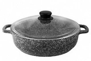 Жаровня 260мм ст/кр литая с АП ТМ Традиция Мрамор алюм.(1/3)