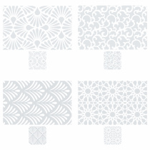 Набор термосалфеток  8шт (4+4) "Барокко" белый принт (4шт 42*28см +4шт 9*9см) ПВХ (3диз) (1/4/100)