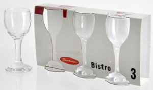 Набор рюмок 3пр Bistro 60мл д/водки п/уп стекло(1/8)