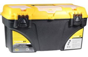 Ящик для инструментов ТИТАН 21" (с секциями) Желтый с черным пласт.(1/6)