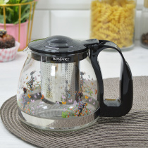 Чайник 700 мл заварочный жаропрочное стекло, деколь, метал. фильтр (1/24)     