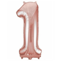 Шар фольгированный 32'/81см "Цифра 1" (розовое золото) (1/20)