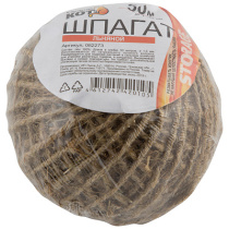 Шпагат упаковочный льняной 50м (клубок) (1/60)