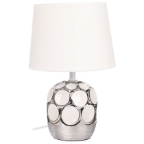 Светильник переносной настольный BY Патры, 40Вт, 28 см, Е14, 230В, керамика, текстиль, белый (1/12)