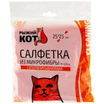 Салфетка 25*25см из микрофибры (красный) (40/200)