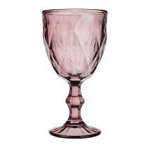 Бокал 320 мл, стекло, бордовый ромб MILLIMI (6/48)