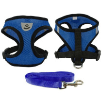 Шлейка с поводком "Sweet puppy" размер L, цвет голубой (1/10)