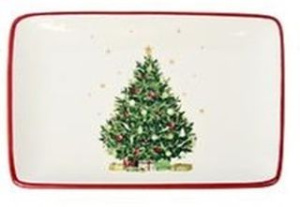 "Новогодняя ель" Блюдо сервировочное 25*18*2,5см п/у (керам) (1/36)