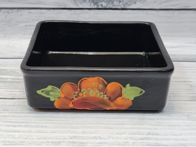 Емкость для запекания квадратная средняя "Волна" Мак черный (16)