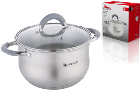 Кастрюля 3,0л комбинир.полир, силик/руч, ст/кр, капс дно п/у (нжс) (1/6)