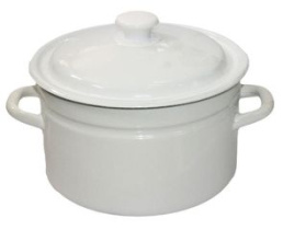 Кастрюля  5,0л цил. б/дек (белая) эмаль.(4)