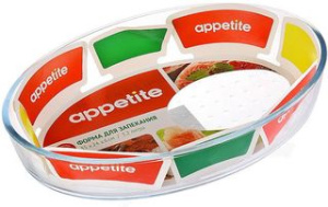 Форма 35*24*6см 3,2л овал (стекло) (1/12)