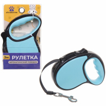 Поводок-рулетка "Верный друг" 3м до 10кг цвет голубой (1/36)