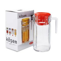 Кувшин Kosem 1,235л (крас. крышка) п/уп стекло(1/6)