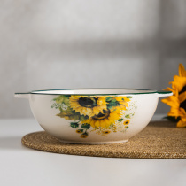 Бульонница c ручками, 500мл, 18х15х5,5см, кер., MILLIMI Подсолнухи (1/32)