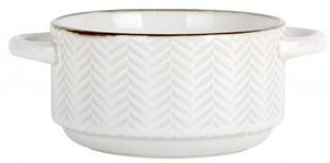 "Bianco" Бульонница с двумя ручками 12,8см 500мл (кер) (4/24)