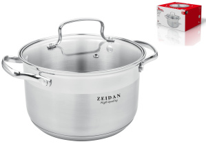 Кастрюля 5,1л зерк.полир, шкала литража, ст/кр, 5-ти слойн капс дно п/у (нжс) (6)