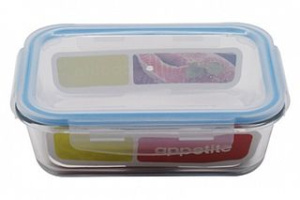 Контейнер 640мл син, прямоуг ТМ Appetite пласт.кр.,стекло (1/24)