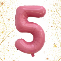 Шар фольгированный 32'/81см "Цифра "5" (розовый) (1/20)