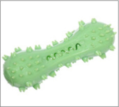 Игрушка - зубочистка д/малых и средних пород собак "Кость",14,5*4,5см, цв.зеленый, с пищалкой (1/1)