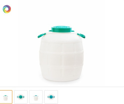 Канистра "Бочонок" 50л с навесн. ручками,пласт. (1/2)