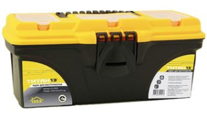 Ящик для инструментов ТИТАН 13" (с секциями) черный с желтым пласт.(1/12)