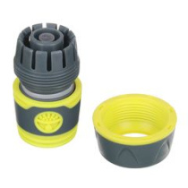 Коннектор быстросъемный для шланга 3/4 с аквастопом, обрезиненное покрытие ABS (1/24)