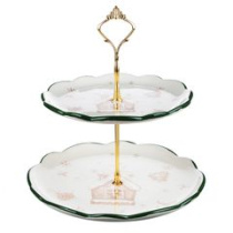 Ваза для фруктов 2-х ярусн. d=20см d=24.5см "Пряничный домик" MILLIMI (керам) (1/12)