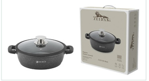 Жаровня 4,8л с ст/кр Black(индукц.дно,силик.накл.,А/П)(литой алюм)  п/у (1/6)