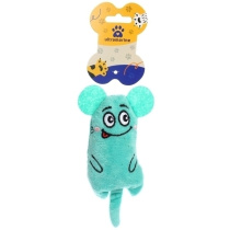 Игрушка д/кошек мягкая "Мышка", 14*5см/14гр, цв.голубой (1/12)