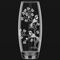 Ваза для цветов "Райский сад" h=26см (гравировка с напылением) стекло(1/6)