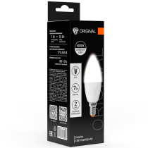 Лампа светодиодная свеча С37 7 Вт, E14, 630 Лм, 4000 K, 175-265 В, Ra>80, IRF <5%,IC, 2 года гар.(10