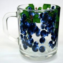 Кружка 200мл "Green tea" Черная смородина стекло(20/1320)