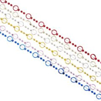 Бусы декоративные, с кольцами и маленькими бусинами, 200см, пластик, 6 цветов СНОУ БУМ (1/288)