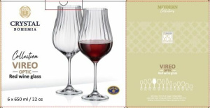 Набор бокалов 6пр 650 мл "VIREO OPTIC" для красного вина (1/4)
