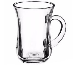 Стакан Tea&Coffee 140мл для чая с ручкой стекло(12)