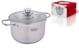 Кастрюля 4,0л матов. наруж..полир, тонир.ст/кр, 5-ти степовое капс дно п/у (нжс) (1/6)