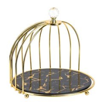 Блюдо сервировочное 21,5*21,5*20см "Черный мрамор" п/у (фрф) (12)