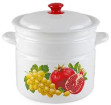 Кастрюля 10,0л с/дек (белая) Палитра вкуса эмаль.(2)