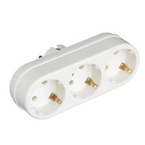 Разветвитель 3 гнезда,евро,с заземл.,16А,250В,белый TOKER (1/40)